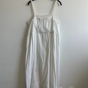 Maurie + Eve White Strapless Embroidered Midi Dress Tie Waist AUS Sz 8 US Sz 6